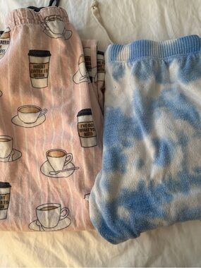 PJ Salvage Blue and White Tie-Dye Cozy Jogger Pants